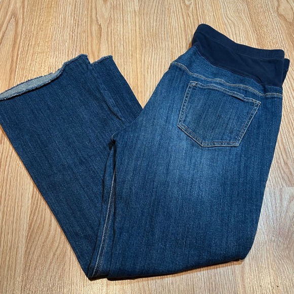 Old Navy Maternity Flare Jeans Size 12L Full Panel Dark Wash Denim - Picture 1 of 5